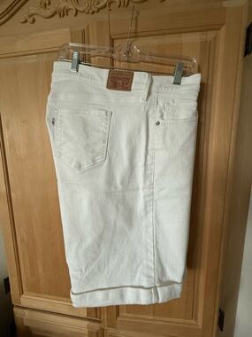 Levi's White Denim Bermuda Shorts